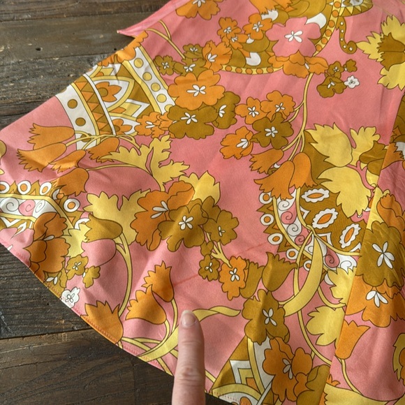 Vintage Laundry by Segal silk flower power halter dress EUC size 8 - Picture 6 of 9